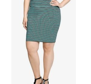 Torrid pencil skirt (turquoise & black)